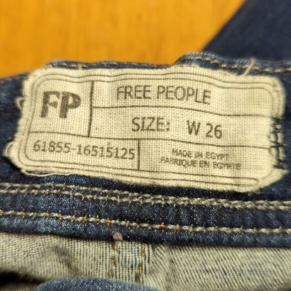 FREE People Jeans Woman's Size 26 Blue Pull On Skinny Curly Hem Jeggings Hi Rise - Picture 10 of 14